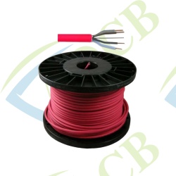Red NoBurn Fire Performance Alarm Cable 1.5mm 4-Core 100m resistant safe